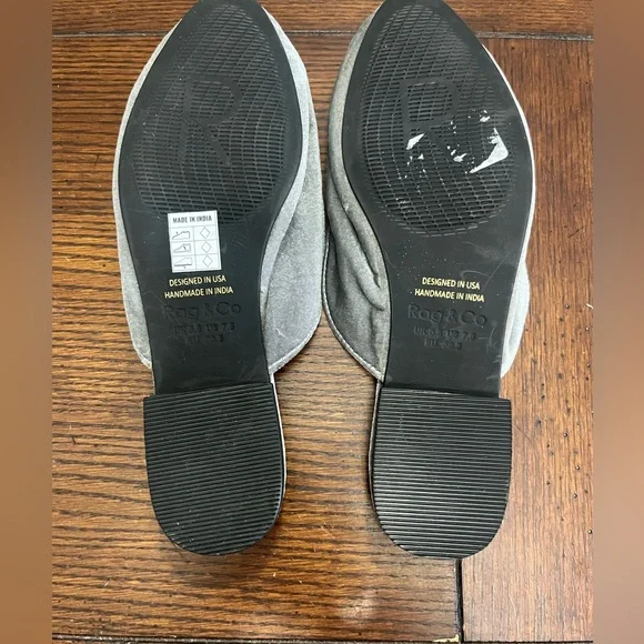 Rag & Co. gray velvet‎ mule NEW 7.5 - Picture 6 of 7